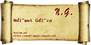 Német Géza névjegykártya